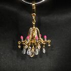 Juicy Couture Chandelier Charm Lipstick Rhinestone Crystal Drops Goldtone