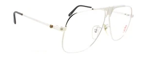 New Authentic Alain Delon 304 80s Vintage Silver Aviator Pilot Metal Eyeglasses - Picture 1 of 5