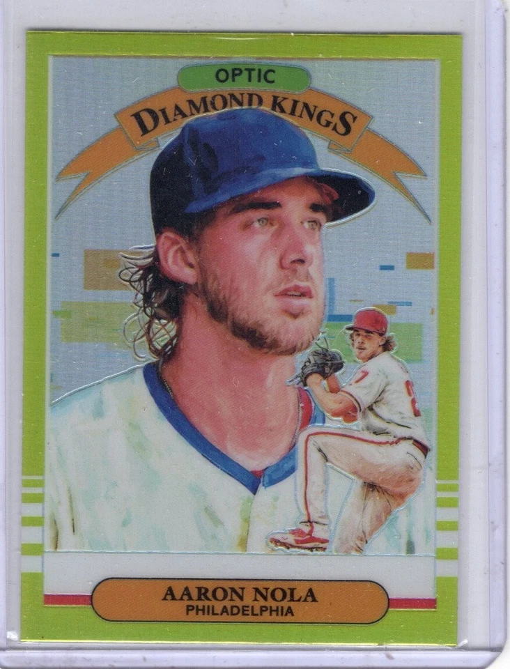 2019 Donruss Optic Lime Green Diamond Kings #18 Aaron Nola Philadelphia Phillies - Image 1 of 1