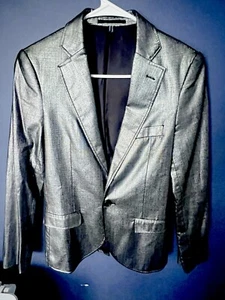 TOPMAN MEN’ BLAZER STEEL METALLIC JACKET SIZE 34 - Picture 1 of 7