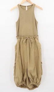 Anthropologie Daily Practice Be Bold Twofer Khaki Cargo Midi Tank Dress Sz XS P - Picture 1 of 5