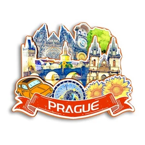 Prague CZECH Refrigerator magnet 3D travel souvenirs wood craft gifts - Picture 1 of 4