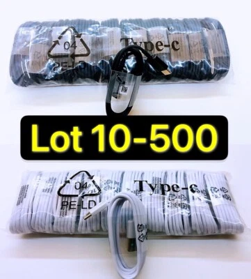 Wholesale Bulk Lot USB Type C Cable Samsung S10 S9 N8 Fast Charger Charging Cord - Image 1 of 4