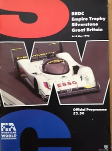 Silverstone Fia World Championship- Empire Trophy- Peut 1992 Officiel Programme - Picture 1 of 4