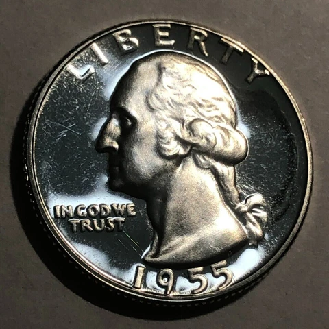 1955-P GEM PROOF  90% SILVER Quarter Cover