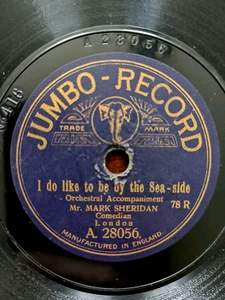 ORIGINAL 1910 Mark Sheridan Jumbo 78rpm "I Do Like To Be Beside The Seaside" - Picture 1 of 5