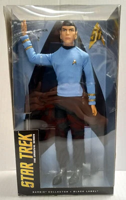 FIGURA DE ACCIÓN MR. SPOCK STAR TREK BARBIE COLECCIONISTA ETIQUETA NEGRA MATTEL 12" 2016 Foto 1 de 4