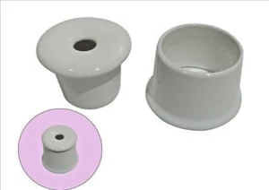 WHITE ceramic Calligraphy ink pot, inkwell dip pen, full size school pot & stand - Picture 1 of 11