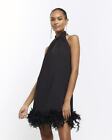 River Island Womens Black Shift Crepe Dress Size 16
