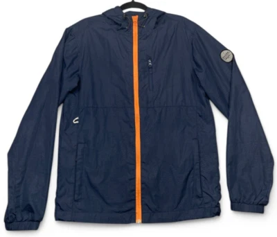 Roark Savage Windbreaker Jacket Mens M Navy Blue Orange Full Zip Hooded Outdoor - Image 1 of 4