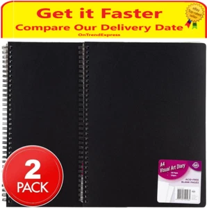 2x Dats A4 Visual Art Diary 120 Pages with Spiral Bound Visual Diary Book 2 Pack - Bild 1 von 6