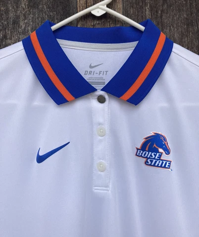 Nike Dri-Fit Women's Large Boise State Broncos Short Sleeve Golf Polo Shirt NWT Cover