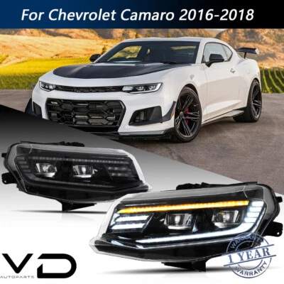 For 16-18 Chevrolet Camaro LT SS RS ZL1 LS LED Headlights w/Dynamic Replace OEM Foto 1 de 4