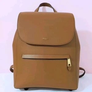 VGUC Lauren Ralph Lauren Dryden Ellen Backpack Light Brown Leather Backpack - Picture 1 of 16