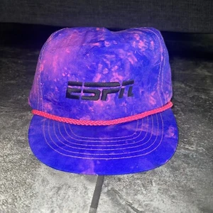 Sombrero a presión vintage ESPN Sports Network bordado neón púrpura rosa rosa - Imagen 1 de 8