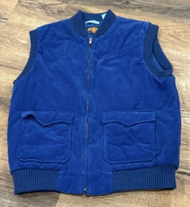 Chaleco Forrado Acolchado De Colección Rio Grande Hombres Grande L Western Bolsillos con Cremallera Completa Azul - Imagen 1 de 9