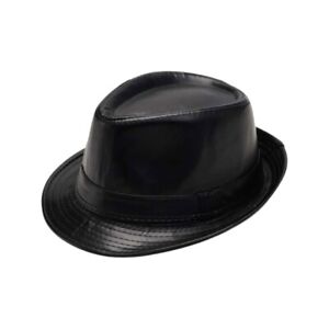 Fedora Hat/Leather Faux Leather Fedora Hat/Fedora Hat/Fedora Hat/Leather Hat