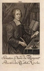 c1750 Louis-Sébastien Le Nain de Tillemont historiador grabado en cobre retrato - Imagen 1 de 1