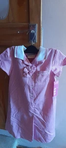 girls gingham pink school dress age 8 9 - Picture 1 of 4
