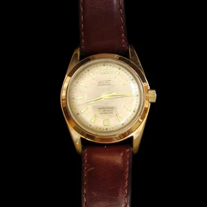 Vintage Fludo 21 Jewel Automatic Uhrwerk Uhr funktioniert + Leder Kreisler Band - Bild 1 von 12