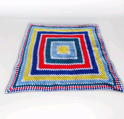 Manta de sofá afgana de ganchillo de colección para cabaña hecha a mano Foto 1 de 4