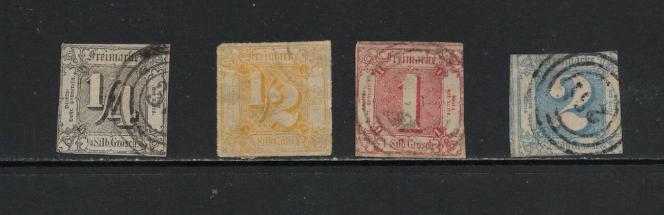 S7438  Germany/T&T Northern DIstrict  1862/5  Numerals   4v.   used - Image 1 of 1