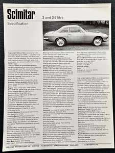 Reliant Scimitar GT (Single Sheet Brochure, circa: 1966) - Picture 1 of 1
