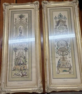 Antique Trowbridge Fr. M. Queverdo Del Sculp L'Automne & L'Hiver Prints 2-pc - Picture 1 of 19