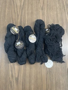 5 Skeins NORO Cash Iroha -Silk Lambs Wool Cashmere Blend Color #2 Black Japan - Picture 1 of 4