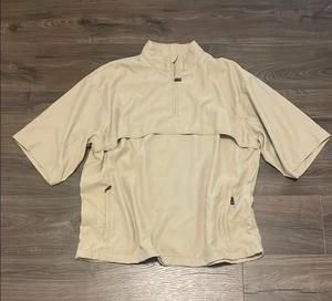 Camisa utilitaria para mujer Izod bronceada manga corta 3/4 cremallera, talla XL - Imagen 1 de 6