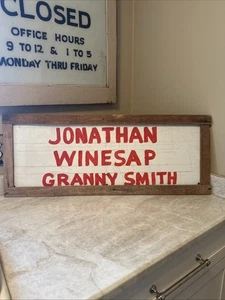 Vintage Primitive Farm Stand Antique Apple Orchard Sign Frame - Picture 1 of 10