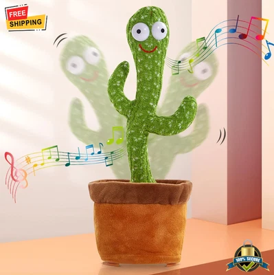 Juguete de peluche recargable de cactus para bailar 1 pieza para cantar grabación iluminar regalo Foto 1 de 4