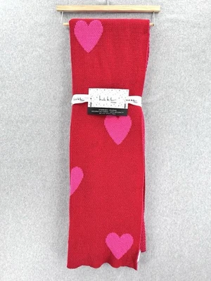 NWT Nicole Miller Red & Pink Oversized Love Heart Throw Blanket 50”x70” NEW - Image 1 of 4