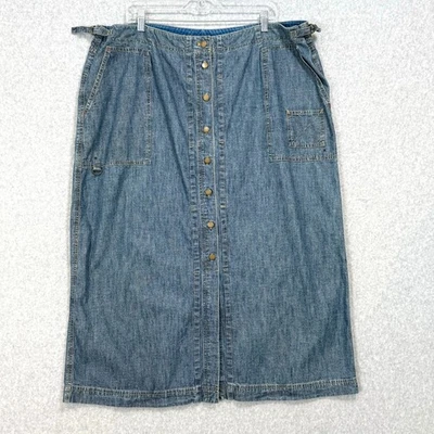 Maxi Falda Denim Ralph Lauren Jeans Co Talla 20 Modesta Informal Country Western Foto 1 de 4