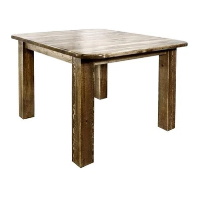 Montana Woodworks Homestead Square 4 Post Wood Dining Table in Brown - Image 1 of 4