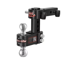 Aluma-Tow 360 Adjustable 2-Ball Mount - 2” Hitch - 7” Rise/6” Drop - 15K - Black - Picture 1 of 1