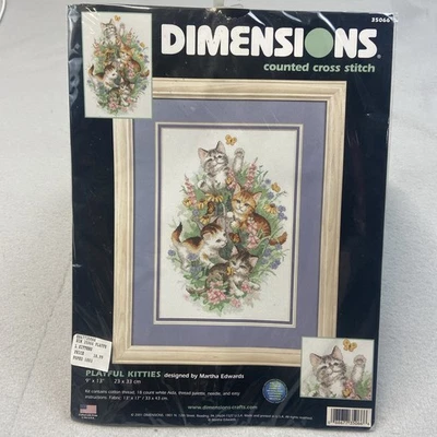 Kit de punto de cruz contado Playful Kitties por Dimensions Vintage 2001 NUEVO 35066 Foto 1 de 4