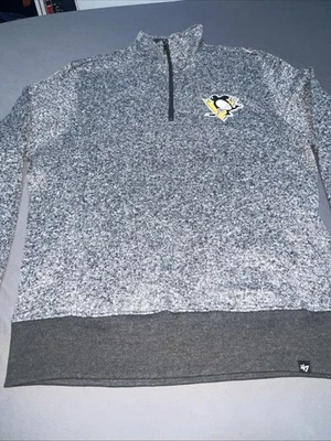 Pullover Pittsburgh Penguins 1/4 Cuarto Cremallera Encore Kodiak Hombres M Gris 47-4312 Foto 1 de 4