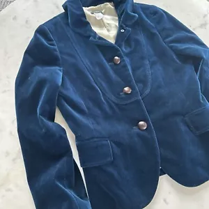 J. Crew Velvet Bella Blazer Jacket Womens 6 Blue equestrian collegiate - Picture 1 of 12
