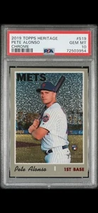 PETE ALONSO 2019 Topps Heritage #519 Rookie Card RC /999 Chrome PSA 10 Gem METS - Picture 1 of 2