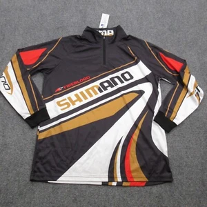 Shimano Jersey Mens 3XL Black Fireblood Performance Logo Long Sleeve 1/4 Zip - Picture 1 of 8