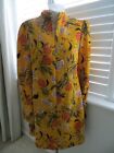 Cue Australia Yellow Floral Dress With Zip Front Size 12