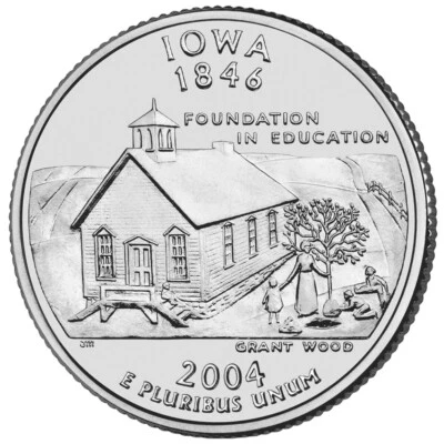 2004 P Iowa State Quarter.  Uncirculated from US Mint roll. - Image 1 of 3