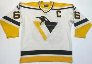 Vintage Starter Pittsburgh Penguins LEMIEUX #66 NHL Hockey Jersey XL White Sewn - Picture 1 of 10
