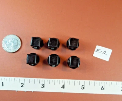 6 Vintage Black Bakelite Square Push Buttons for Early Com/Test Equipment - Image 1 of 4