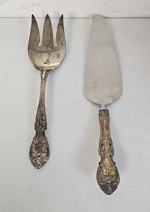 Gorham Melrose Sterlingsilber Serviergabel und Kuchenmesser mit Sterling-Griff - Bild 1 von 12