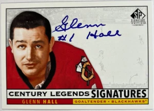 2020-21 SP Signature Edition Legends Glenn Hall Century Legends Signatures Auto - Picture 1 of 2