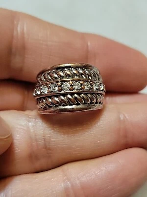 Lia Sophia Silver Tone CZ Layers Swirl Ring Size 6.5 - Image 1 of 4