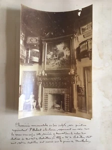 photo albumine cheminée monumentale tableau St HUBERT à la chasse 1887 - Imagen 1 de 3