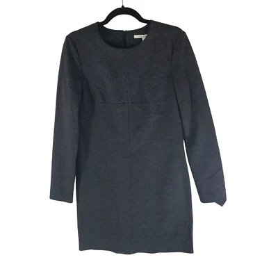 Diane Von Furstenberg Mini Dress Wool Blend Long Sleeve Gray 8 - Image 1 of 4